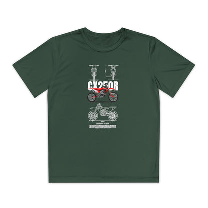 CX 250R Youth Motorcycle Competitor Tee - Stylish Graphic T-shirt for Young Riders - CreativeRino