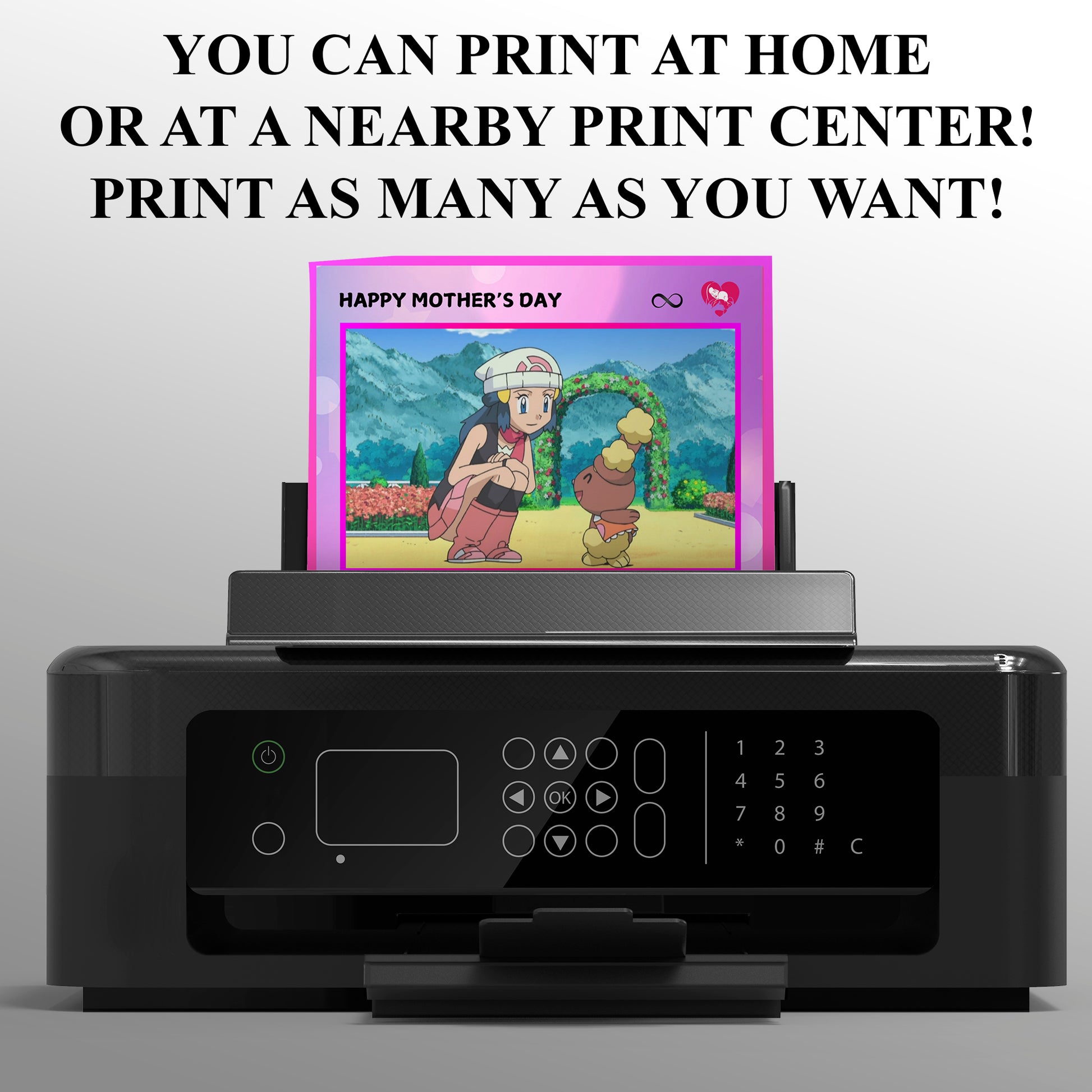 Custom Pokemon Mothers Day Card, Editable Pokeman Cards, Poke Gift For Mom, Mother's Day Gift - CreativeRino