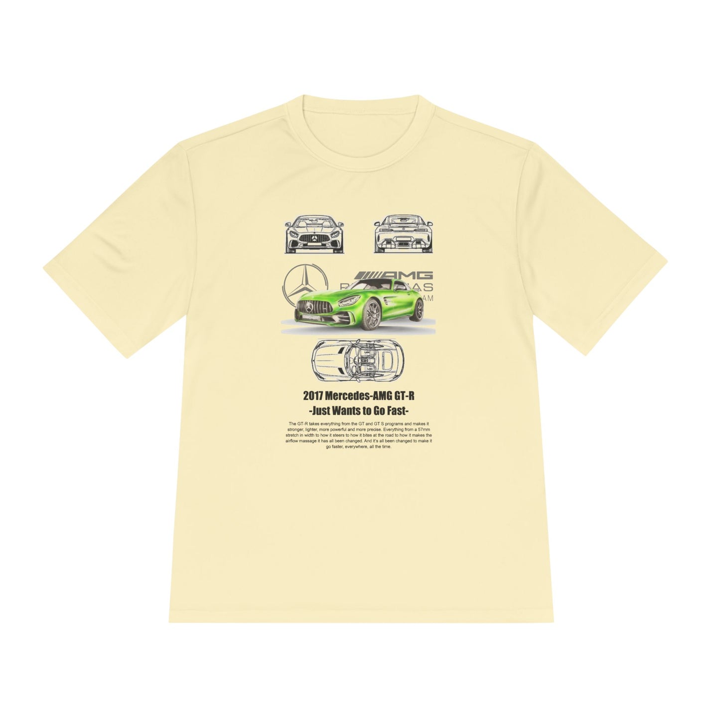 Unisex Moisture Wicking Tee - 2017 Mercedes-AMG GT-R Fast Car T-shirt Design - CreativeRino