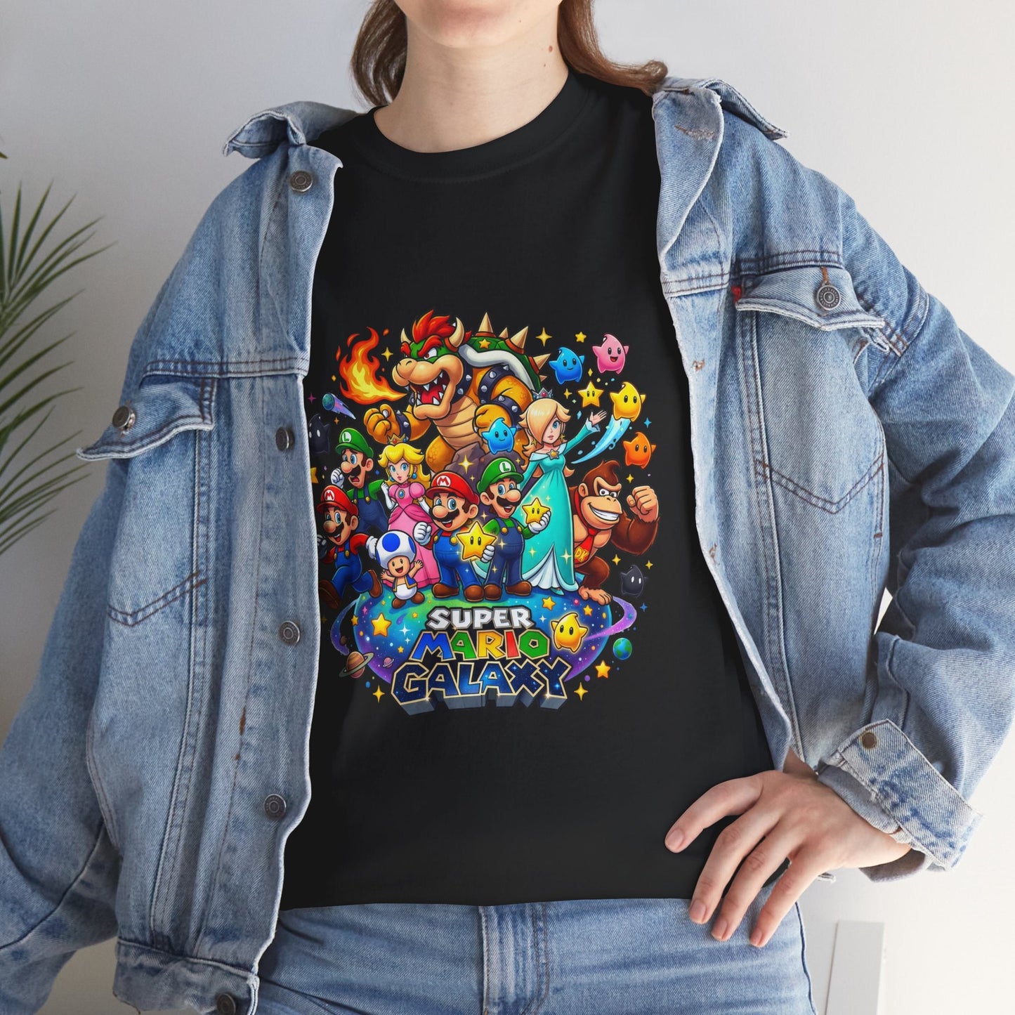 Gaming Characters Graphic Tee — "Mario Galaxy" Colorful Arcade Crew T-Shirt Printify