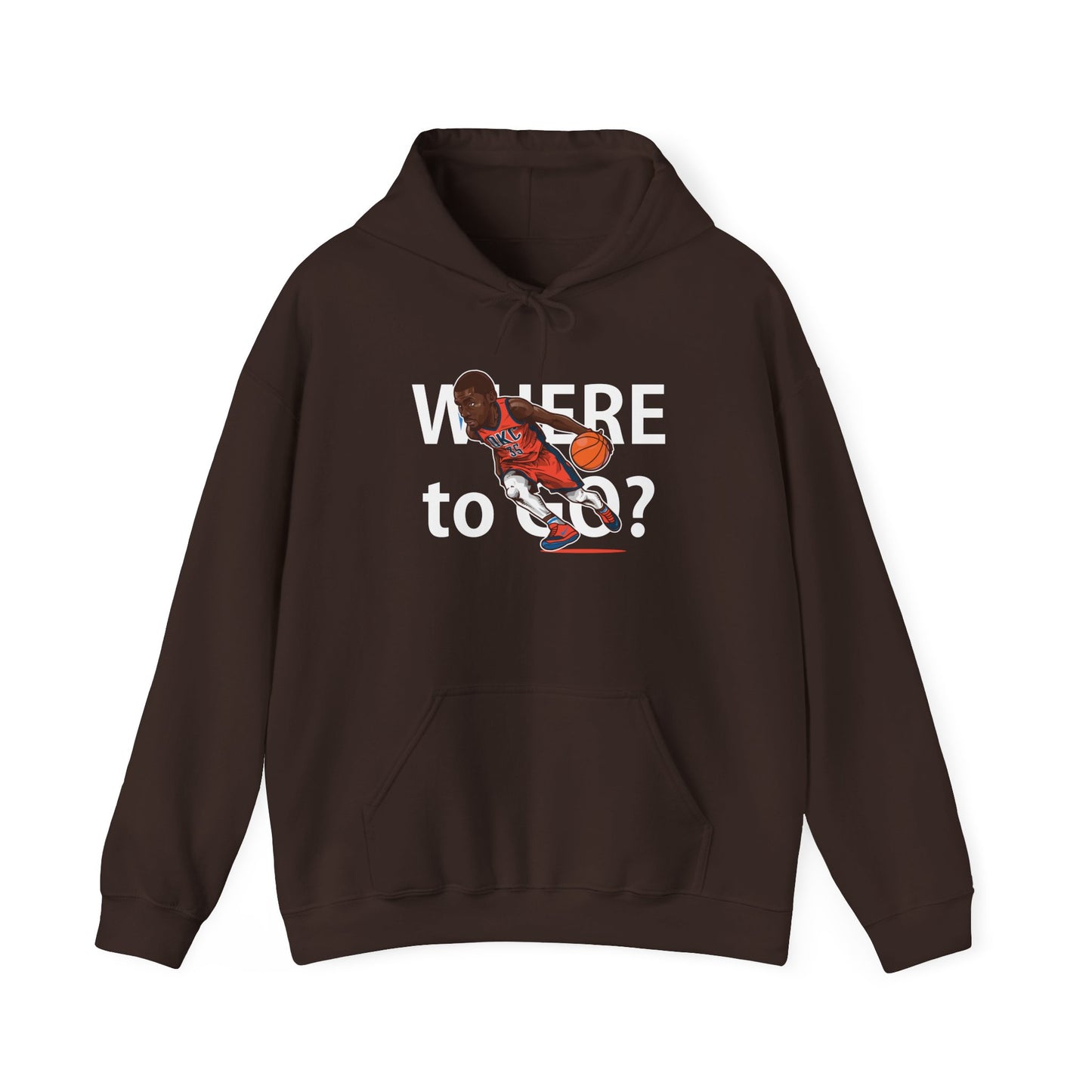 Basketball 'Where to Go?' Unisex Heavy Blend™ Hooded Sweatshirt - CreativeRino