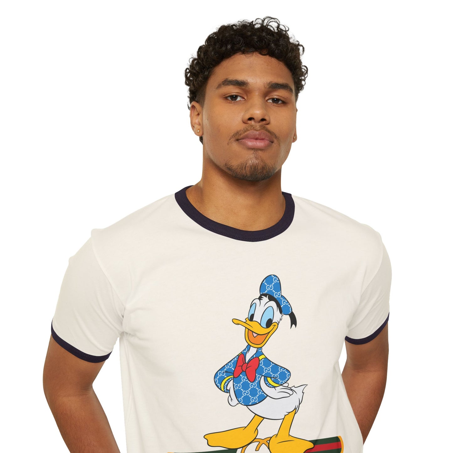 Vintage Donald Duck Gucci Ringer T-Shirt – Unisex Cotton Tee for Retro Fans - CreativeRino