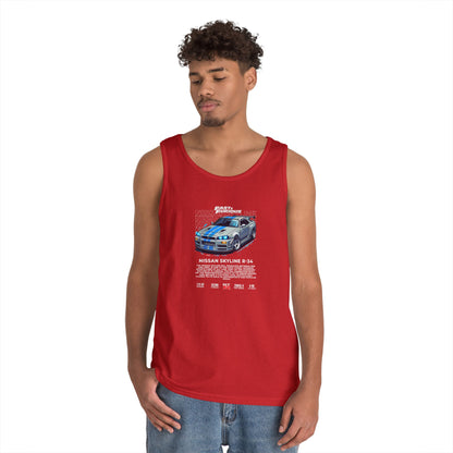 Fast & Furious Nissan Skyline R34 Unisex Heavy Cotton Tank Top - CreativeRino