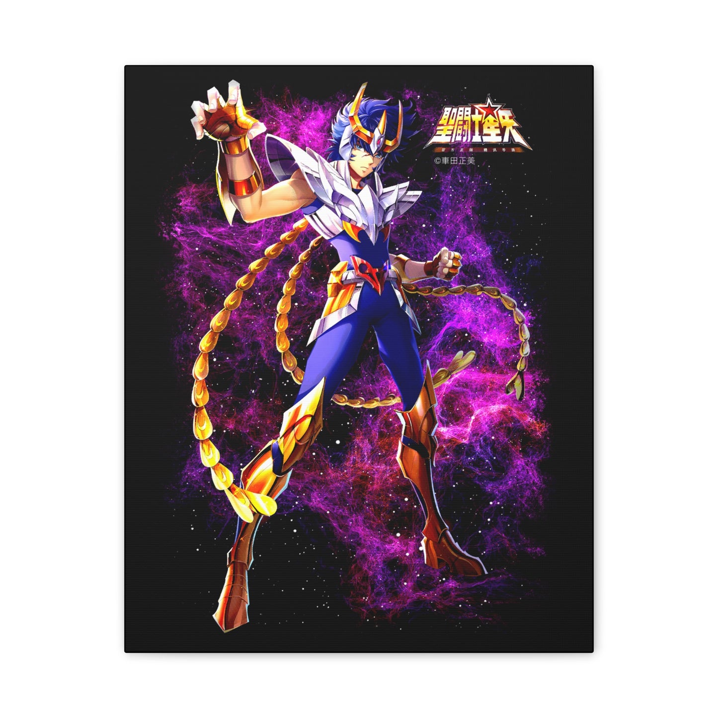 Phoenix Nero Canvas Wall Art - Cosmic Warrior Artwork for Anime Lovers - CreativeRino