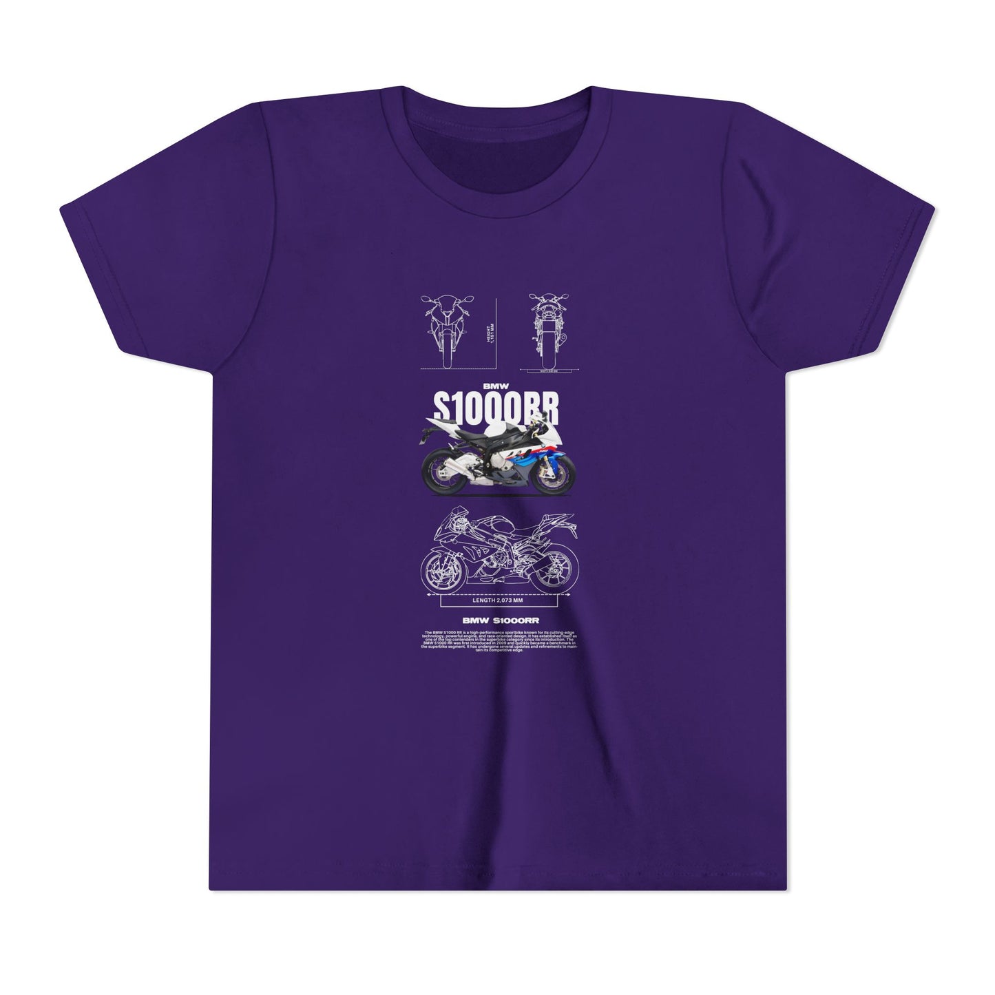 BMW S1000RR Youth Short Sleeve Tee - Cool Motorcycle Graphic T-Shirt - CreativeRino