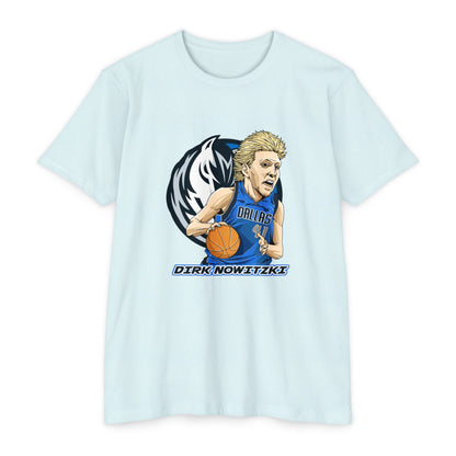 Unisex CVC Jersey T-shirt - Dirk Nowitzki Basketball Graphic Tee - CreativeRino