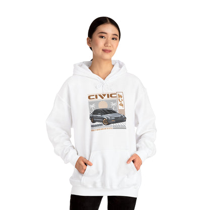 Civic Retro Car Hooded Sweatshirt - Perfect T-shirt Gift for Car Enthusiasts - CreativeRino