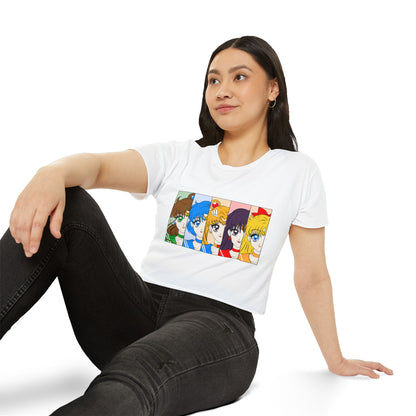 Sailor Moon Women Festival Crop Top - Retro Anime Character Design - CreativeRino