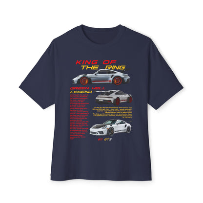 Porsche King of the Ring Graphic Tee - Unisex Oversized Boxy T-Shirt for Car Enthusiasts - CreativeRino
