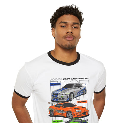 Fast and Furious Car Unisex Cotton Ringer T-Shirt - Car Enthusiast Gift - CreativeRino