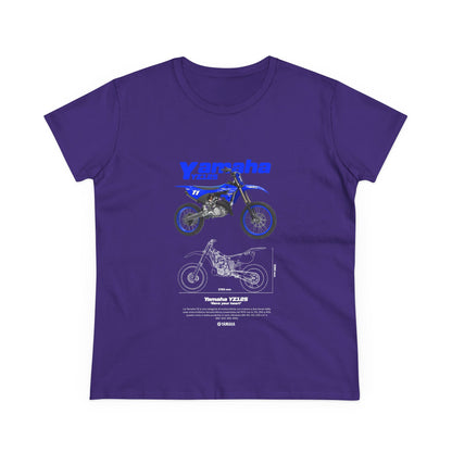 Yamaha YZ125 Motorcycle Women's Cotton Tee - Casual Biker T-shirt - CreativeRino