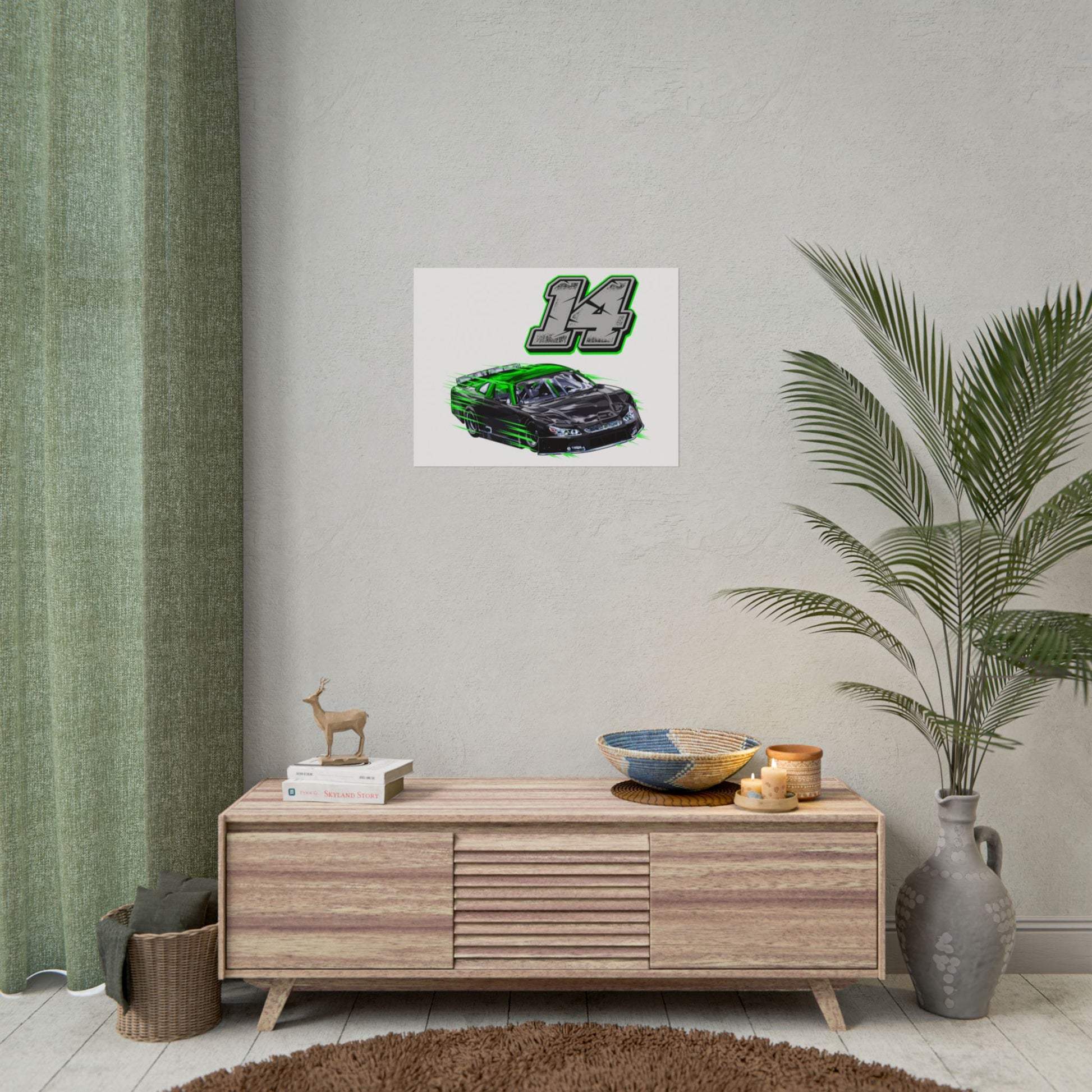 Cool Racing Car Rolled Poster - Number 14 - Perfect Poster for Car Enthusiasts - CreativeRino