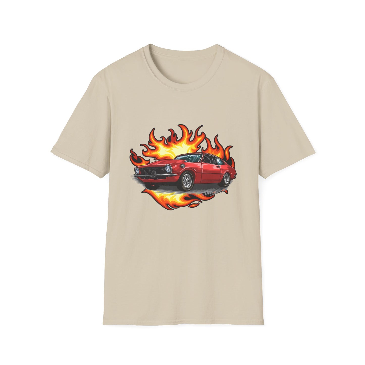 Retro Car Flames Unisex T-Shirt - CreativeRino