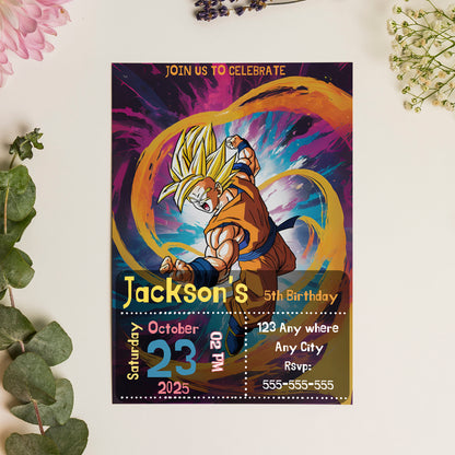 Dragonball Z Birthday Invitation Template - CreativeRino