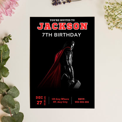 Thor Birthday Invitation Template - CreativeRino