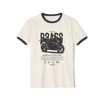 Yamaha YZF-R3 ABS Motorcycle Ringer T-Shirt | Unisex Cotton Tee for Bikers - CreativeRino