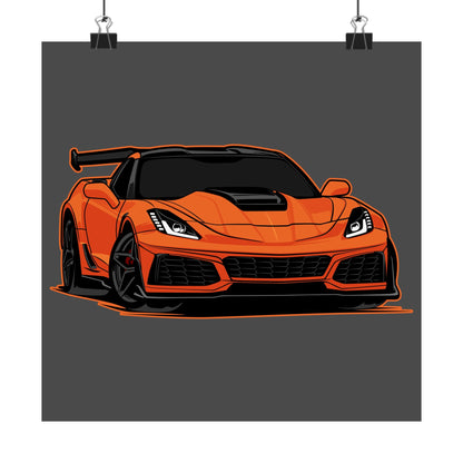Sports Car Matte Square Poster - Perfect Wall Decor for Auto Enthusiasts - CreativeRino
