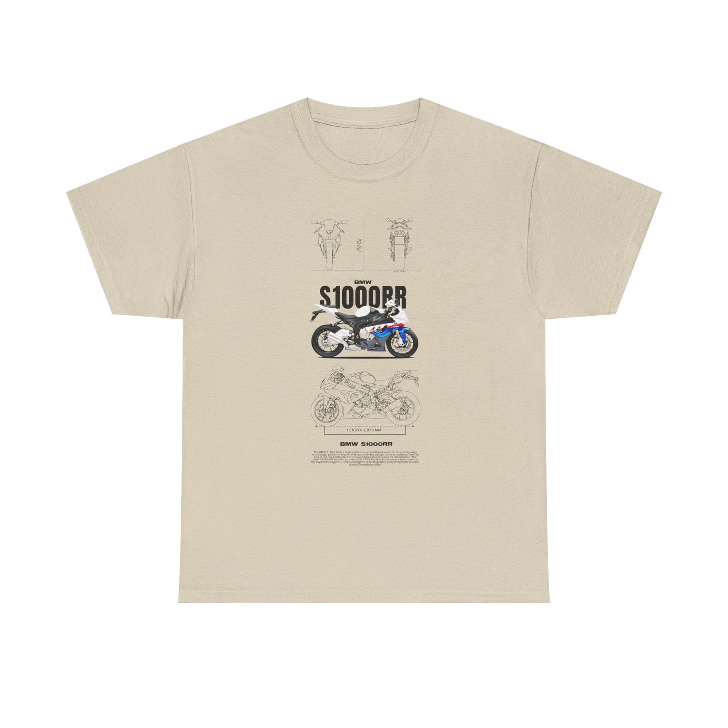 BMW S1000RR Unisex Heavy Cotton Tee - Motorcycle Graphic T-Shirt for Riders - CreativeRino