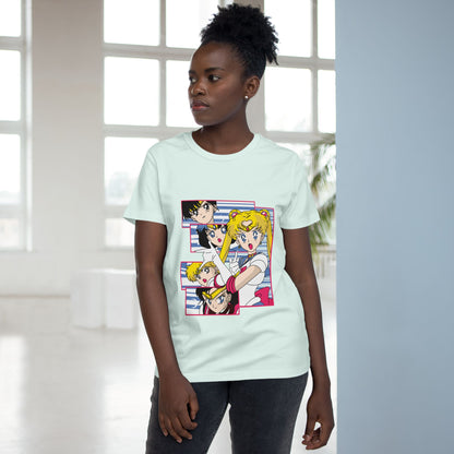 Women's Maple Tee - Vintage Anime Graphic T-shirt for Sailor Moon Fans - CreativeRino