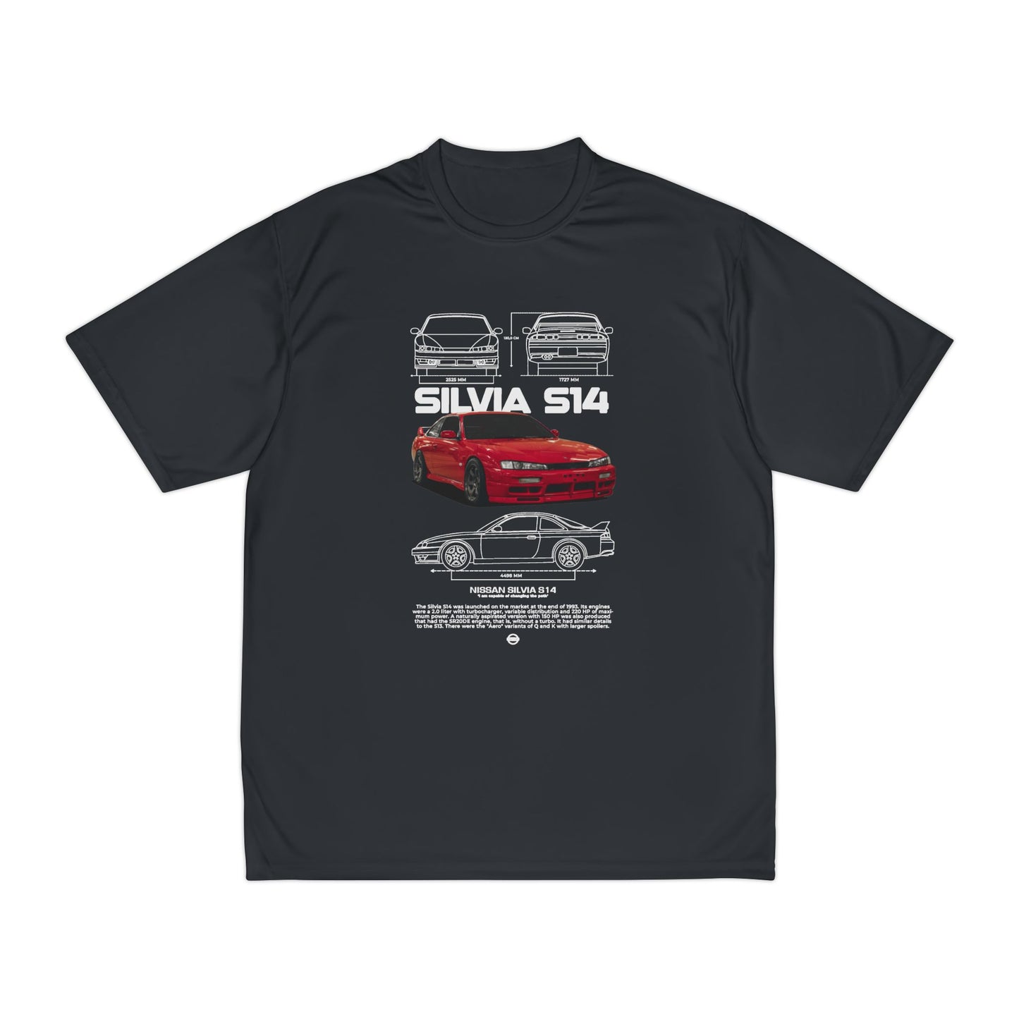 Nissan Silvia S14 Men's Performance T-Shirt - Graphic T-shirt for Car Enthusiasts - CreativeRino