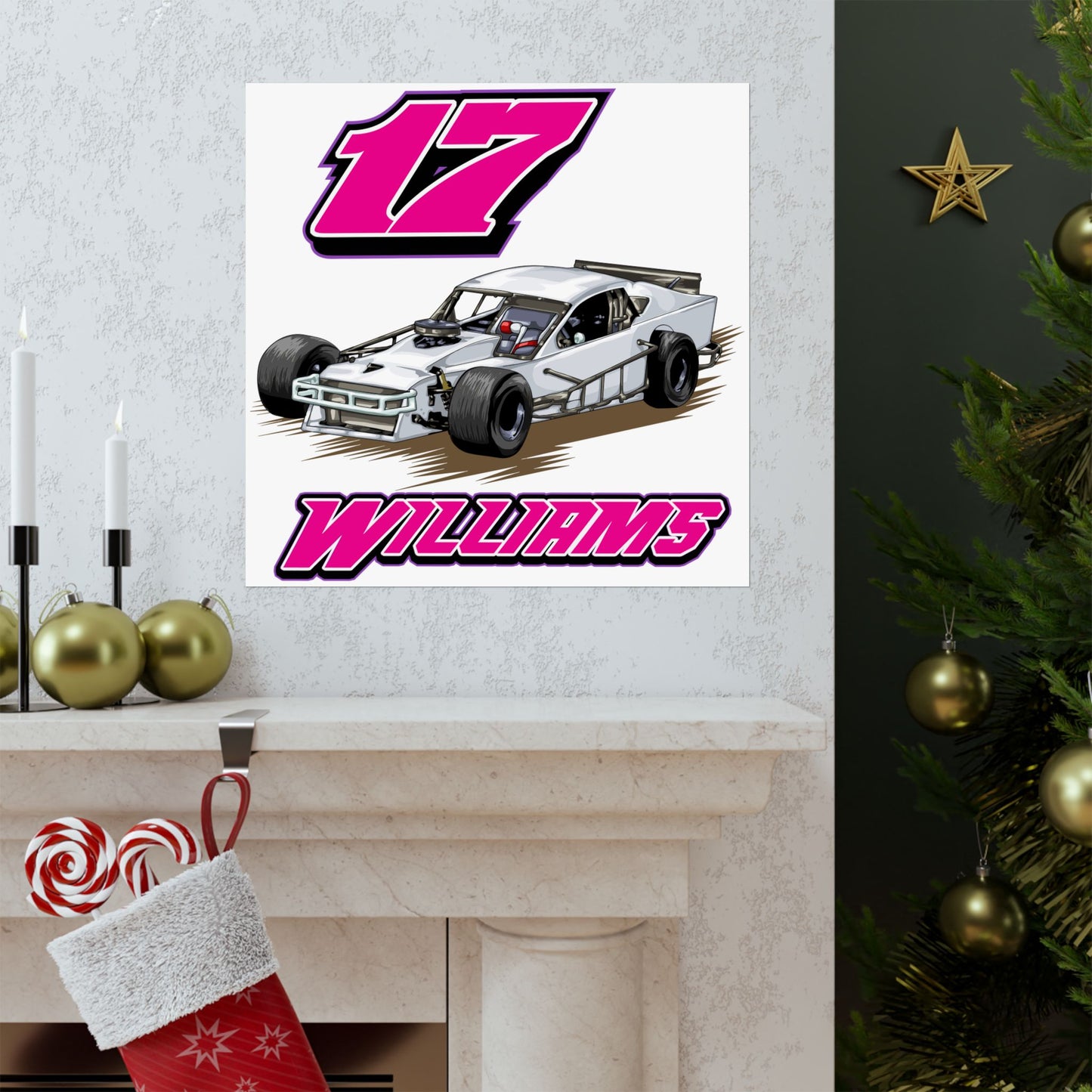 Racing Car Wall Art Poster - Personalized Matte Home Decor - CreativeRino