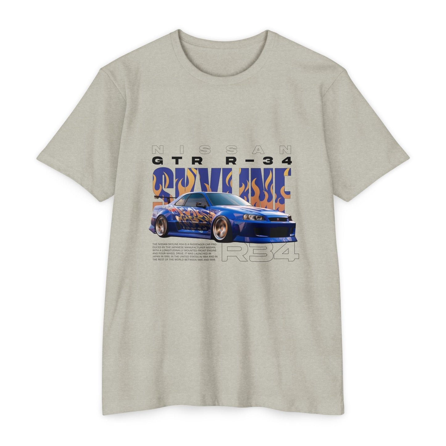 Nissan GTR R34 Graphic Tee - Unisex Vintage Car T-Shirt - CreativeRino