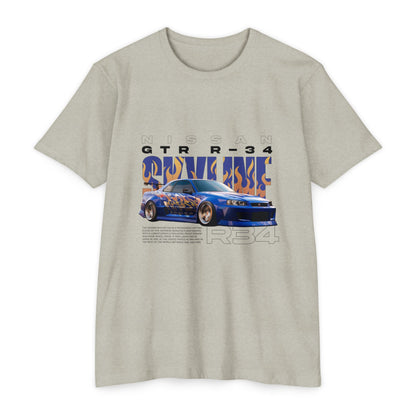 Nissan GTR R34 Graphic Tee - Unisex Vintage Car T-Shirt - CreativeRino
