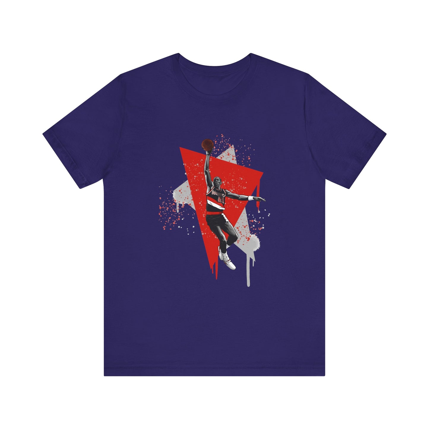 Unisex Clyde Drexler Jersey Short Sleeve Tee Basketball T-shirt - CreativeRino