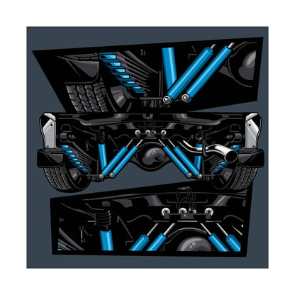 Automotive Matte Square Posters - Dynamic Car Suspension Art for Gearheads - CreativeRino