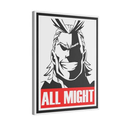 All Might Matte Canvas Wall Art - My Hero Academia Decor for Anime Lovers - CreativeRino