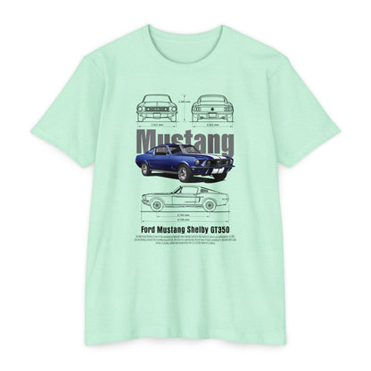 Mustang Shelby GT350 T-Shirt - Vintage Car Design T-shirt for Auto Enthusiasts - CreativeRino