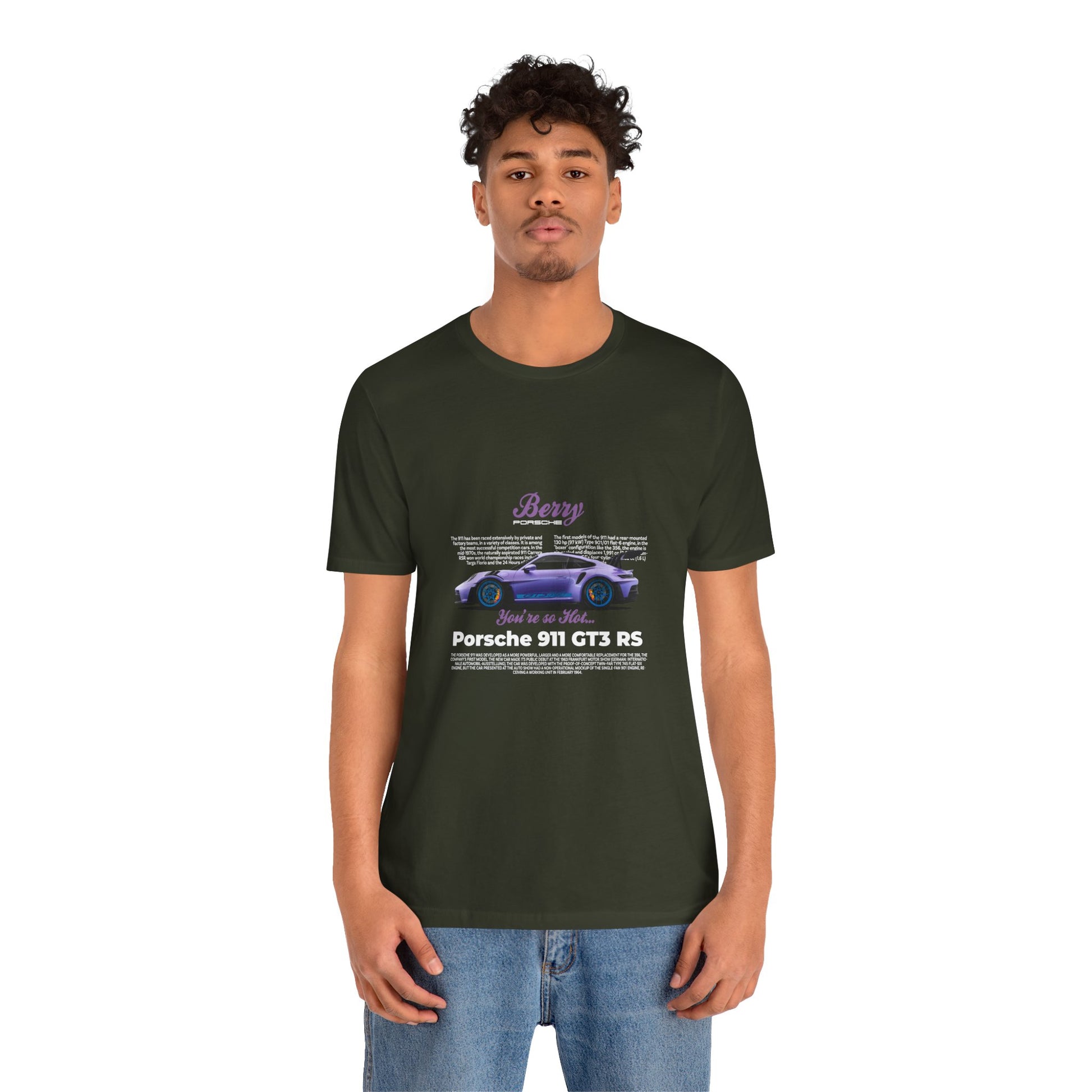 Porsche 911 GT3 RS Berry Car Tee for Automotive Enthusiasts - CreativeRino