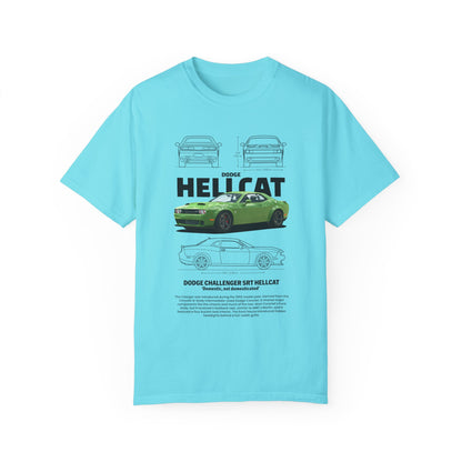 Dodge Charger SRT Hellcat Unisex Garment-Dyed T-Shirt - Car Enthusiast Apparel - CreativeRino