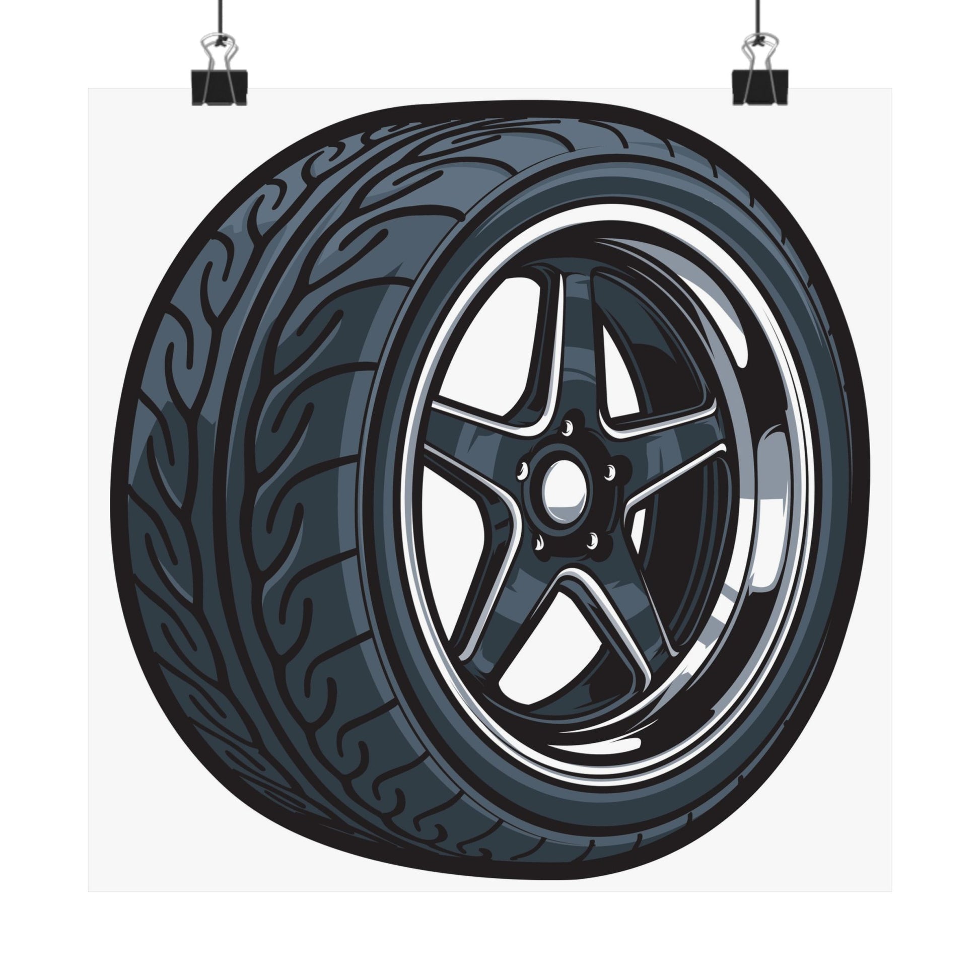 Sporty Tire Matte Square Poster - Perfect Poster for Car Lovers and Enthusiasts - CreativeRino