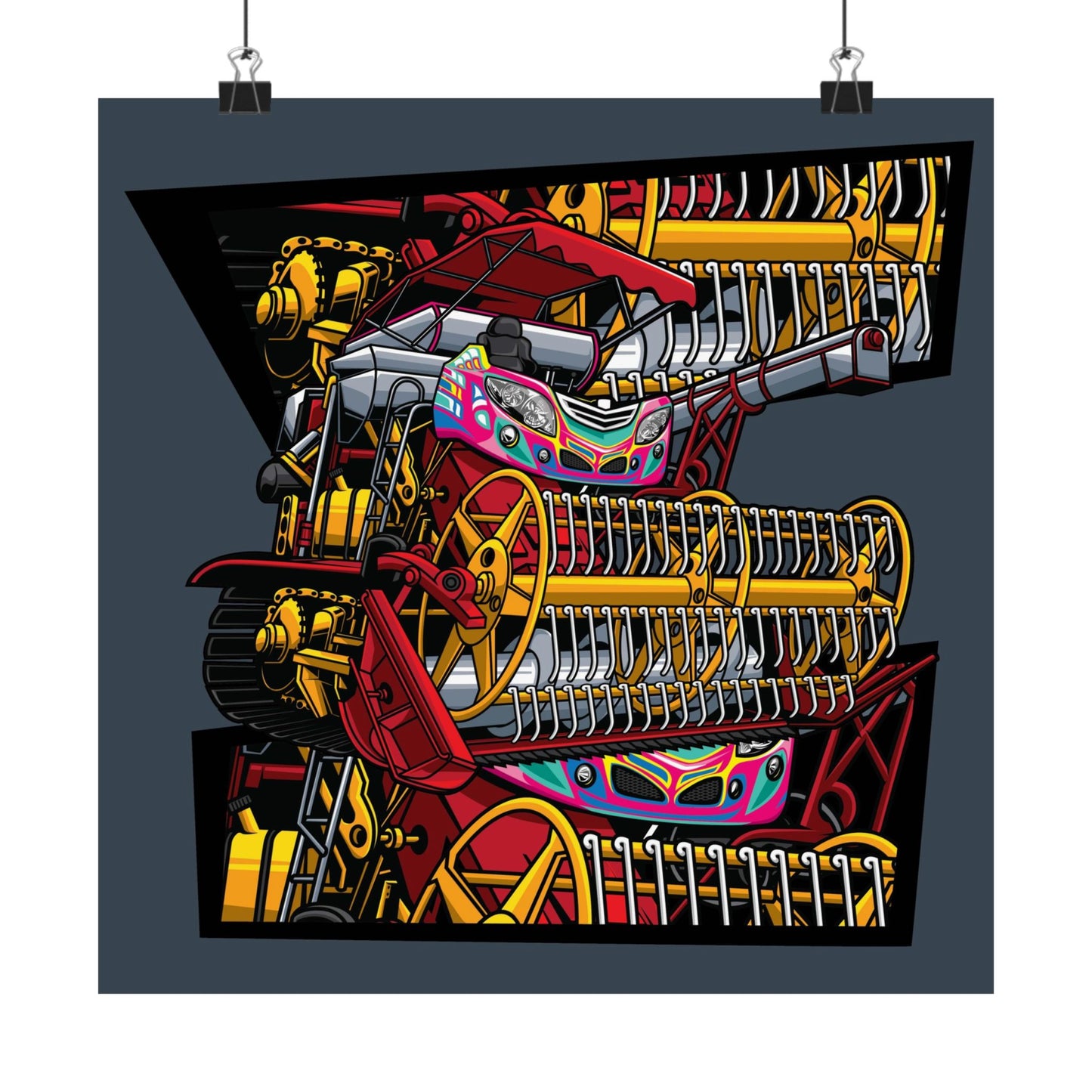 Vibrant Matte Square Posters featuring Custom Farming Artwork - CreativeRino