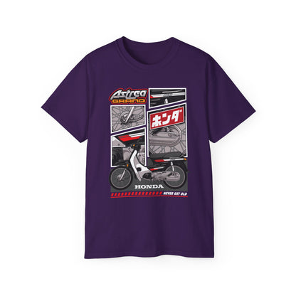 Honda Astrea Grand Vintage Motorcycle Tee - Retro Graphic Unisex Ultra Cotton T-Shirt - CreativeRino