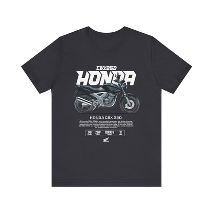 Honda CBX 250 Motorcycle Unisex Tee - Retro Style Short Sleeve T-shirt - CreativeRino