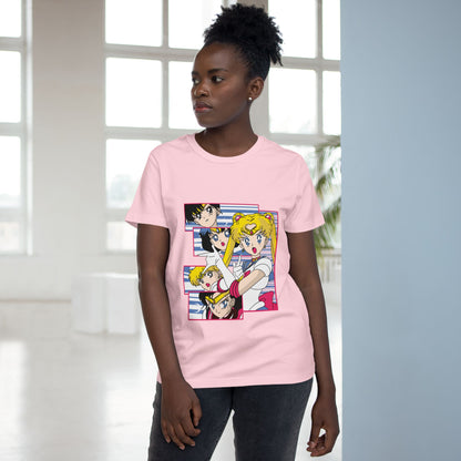 Women's Maple Tee - Vintage Anime Graphic T-shirt for Sailor Moon Fans - CreativeRino