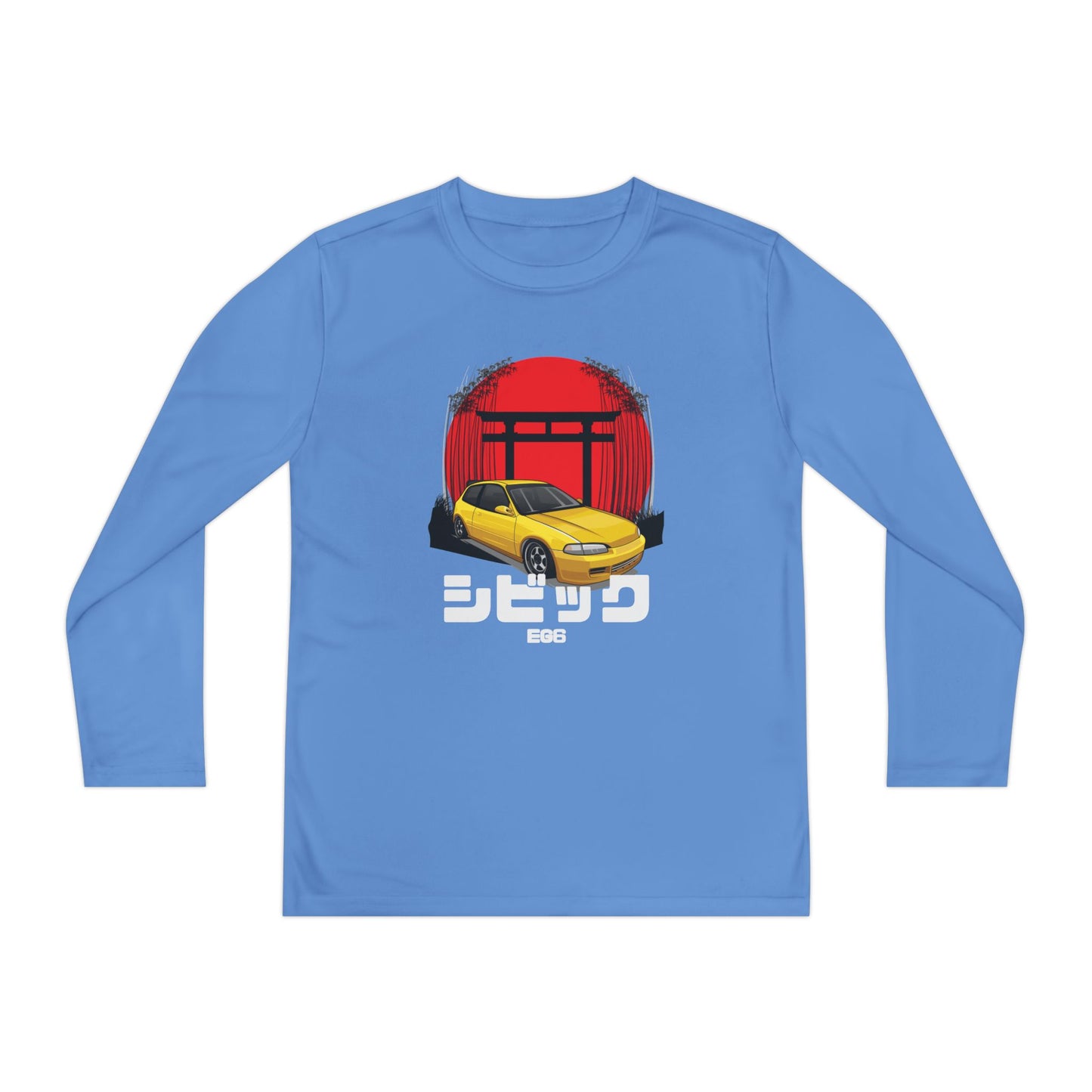 Civic Estilo Youth Long Sleeve Car Graphic Tee - Stylish & Sporty T-shirt Design - CreativeRino