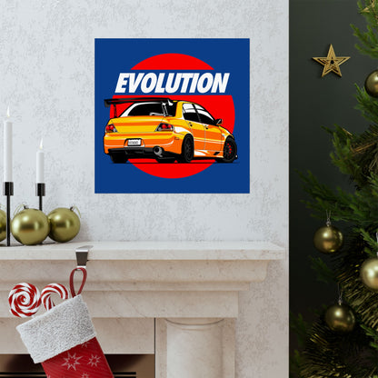 Car Enthusiast Matte Square Poster - 'Evolution' Design - CreativeRino