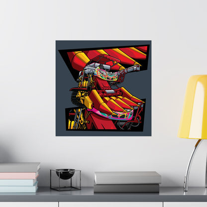 Combine harvester Matte Square Posters - Bold Art for Auto Enthusiasts - CreativeRino