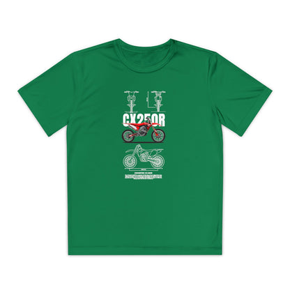 CX 250R Youth Motorcycle Competitor Tee - Stylish Graphic T-shirt for Young Riders - CreativeRino