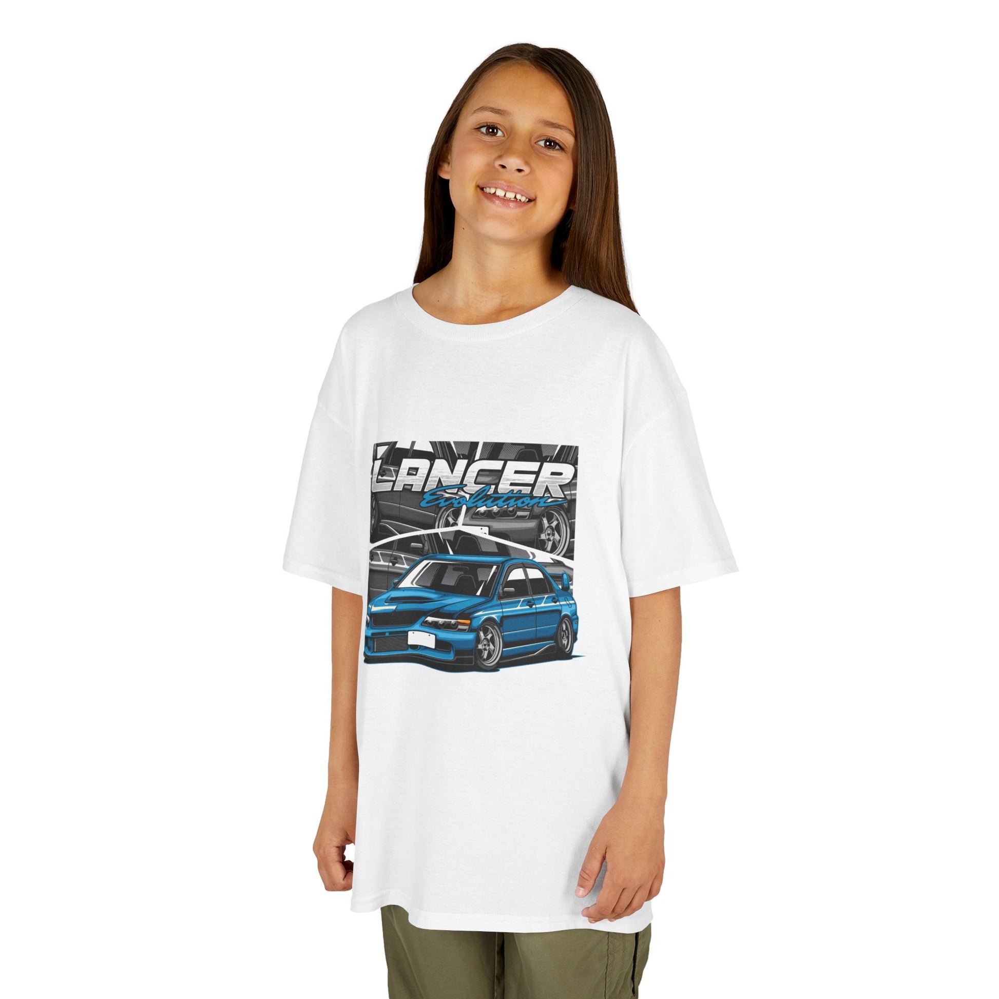 Lancer Car Kids Heavy Cotton Tee - Cool Racing Graphic T-Shirt for Young Car Enthusiasts - CreativeRino
