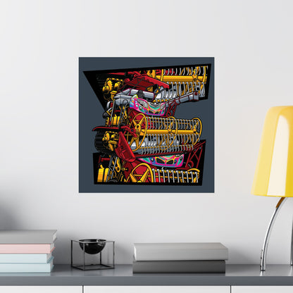 Vibrant Matte Square Posters featuring Custom Farming Artwork - CreativeRino