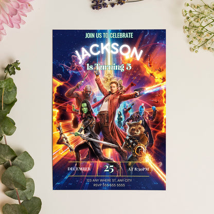 Guardians of the Galaxy Birthday Invitation Template - CreativeRino