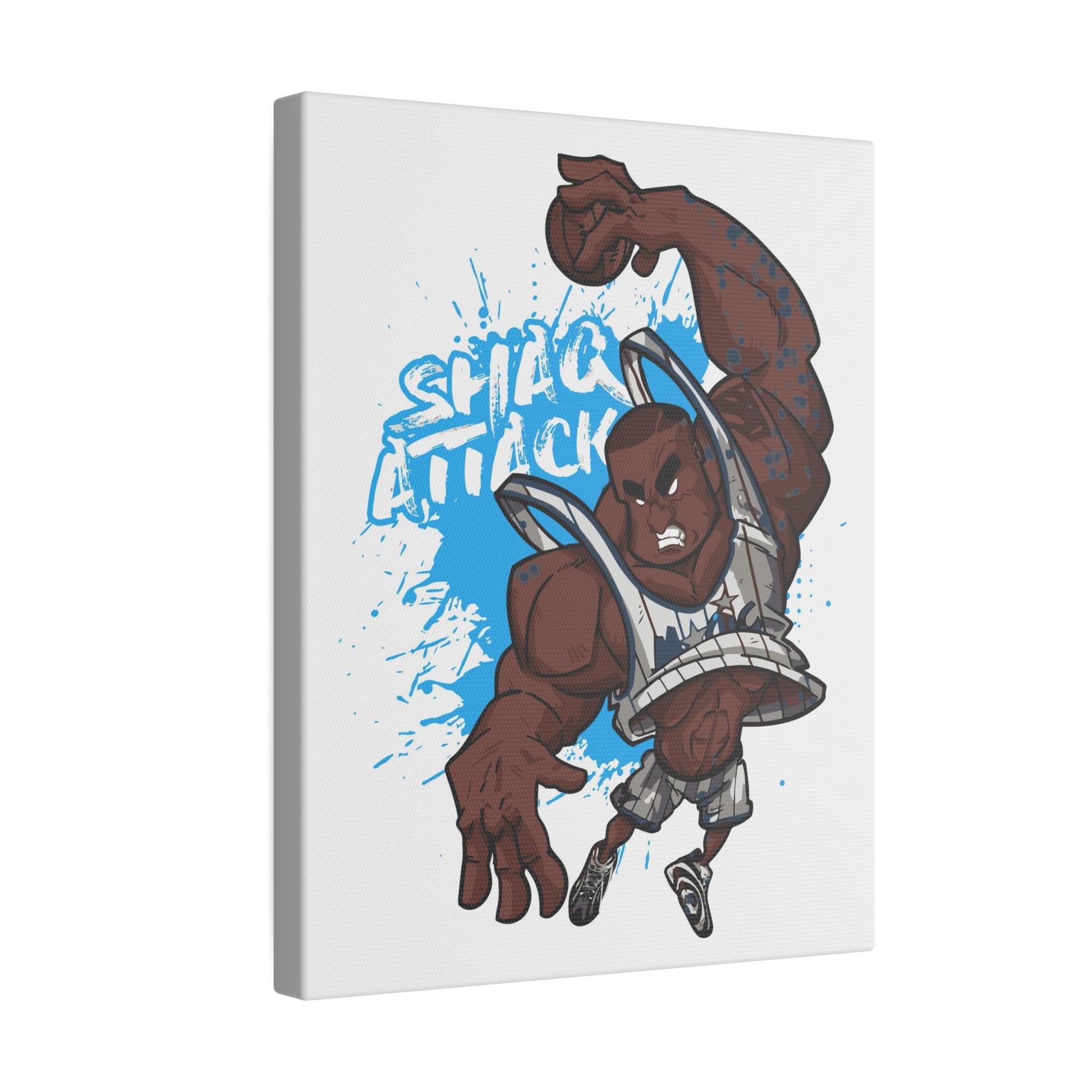 Shaq Attack Canvas Art - Stretched Wall Decor for Basketball Fans - CreativeRino