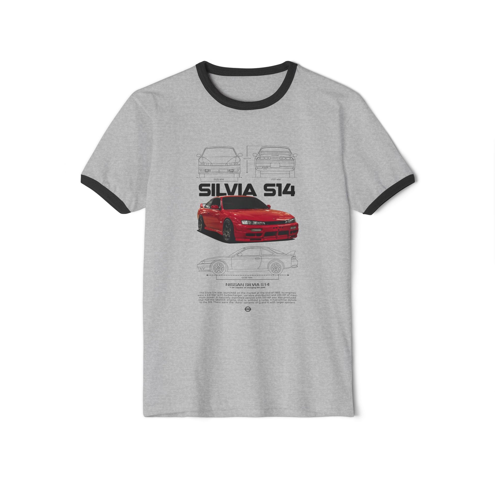 Nissan Silvia S14 Unisex Ringer T-Shirt - Retro Car Enthusiast Apparel - CreativeRino