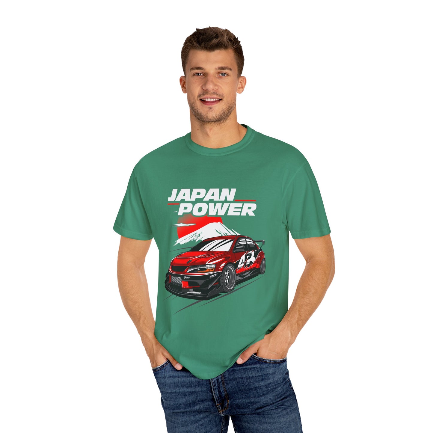 Japan Power Car Unisex Garment-Dyed T-shirt - Perfect T-shirt for Car Enthusiasts - CreativeRino