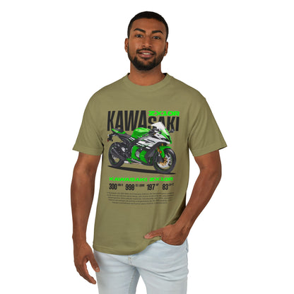 Kawasaki ZX10R Heavyweight Cotton Tee - Unisex Motorcycle T-shirt - CreativeRino
