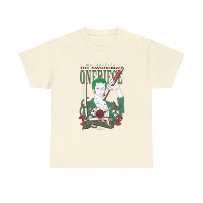 Anime Unisex Heavy Cotton Tee - One Piece Zoro Graphic T-shirt - CreativeRino